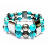 18cm Stone Beaded Hematite Stretch Bracelet